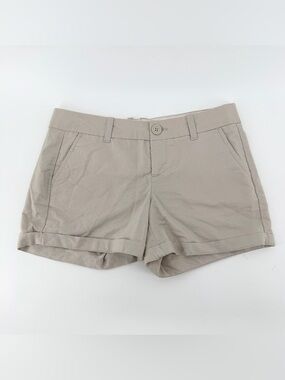 U.S. Polo Assn. Juniors Size 1/2 Khaki Beige Chino Shorts Cuffed Classic Casual